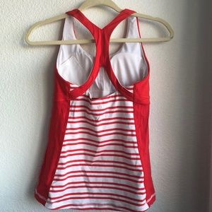 Lululemon Red and White striped shirt